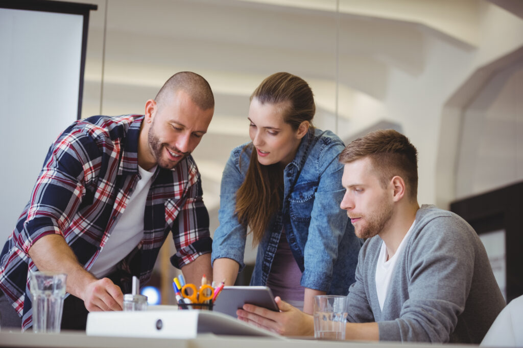 IT Team Members discussing a project