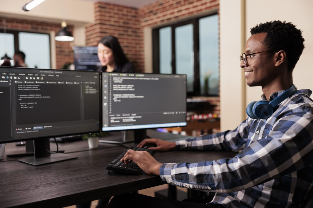 Software developer working on new user interface